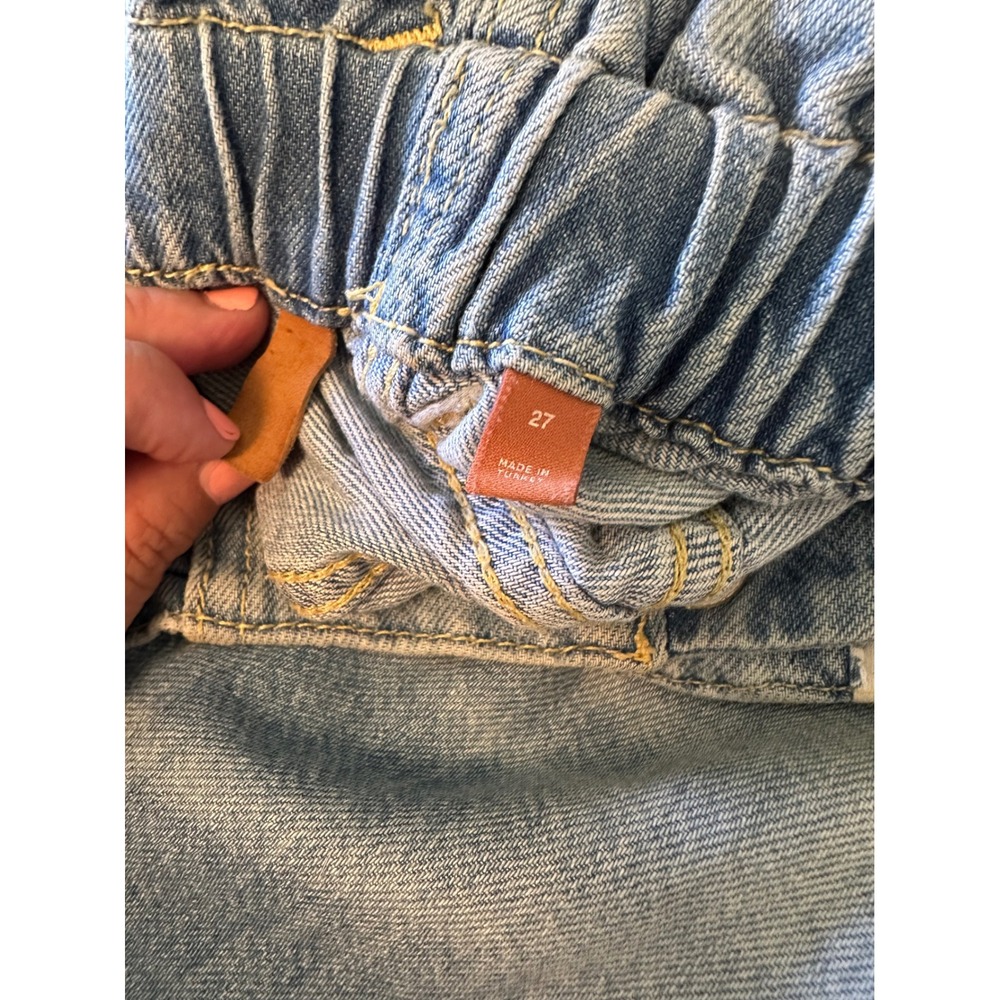 Pilcro x Anthropologie Paperbag Waist Wide Leg Light Wash Jeans | Size 27 - Picture 6 of 10